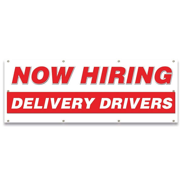 Now Hiring Delivery Drivers Banner Apply Inside Accepting Application Single Sided